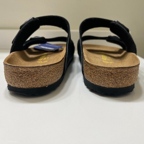New Birkenstock Arizona Black Sandal Birko-Flor Suede Footbed Unisex Size 42 - Picture 4 of 8